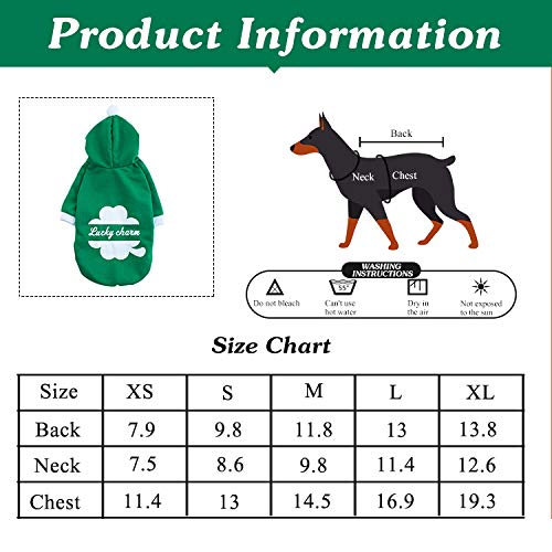 Coomour Pet Dog St. Patrick's Day Hoodies Cat Clover Costume Puppy Clothes For Dogs Cats Outfit (Xs) #TOP1