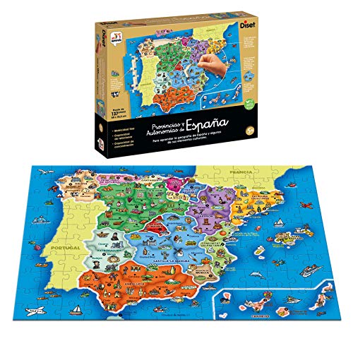 Diset, Provinzen und Autonomien Spaniens, Lernpuzzle zum Erlernen der spanischen Geographie ab 5 Jahren, Mehrfarbig – Ansicht 2