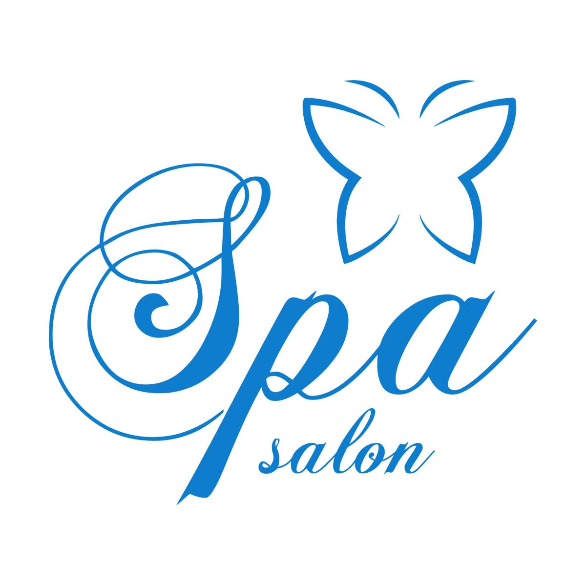 Vinyl Wall Decals Spa Salon Logo Butterfly Beauty Woman 54x64.8cm Self Adhesive Large Blue