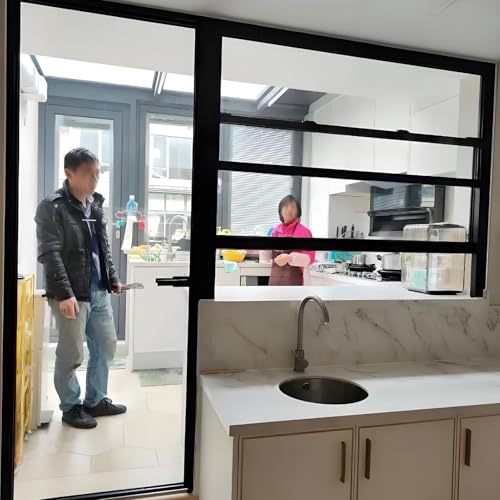 Ventana corredera de aluminio antirrobo con pantalla para garajes oscuros 4