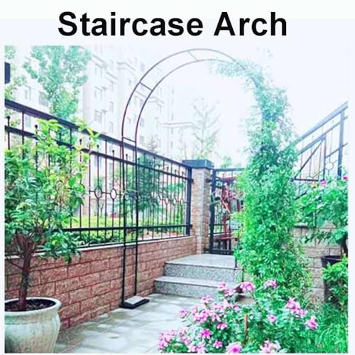 Arche de jardin réglable noire pour plantes grimpantes et décorations