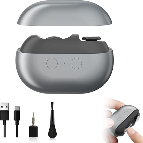 Cortaúñas de fácil clip, cortaúñas eléctrico, 3 en 1 automático, con pulido y luz LED, almacenamiento, recortador de uñas sin dolor para personas