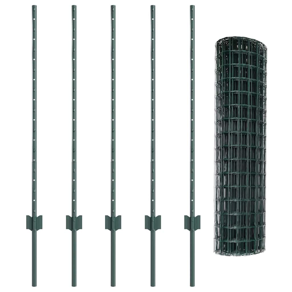 Green Garden Fence 1 x 10 m Steel PVC Privacy Screen Panels 1000 x 270 x 100 cm Diseño Moderno Resistente Borde para Patio Uso Exterior