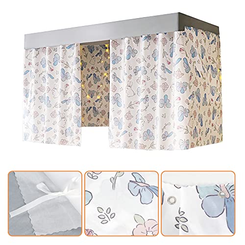Image of Cute Bottom Bunk Bed Curtain Student Dormitory Blackout Cloth Mosquito Nets Bedding Tent Bed Canopy Single Sleeper, Butterfly Rabbit