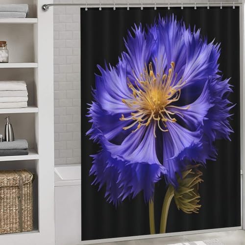 Rideau de douche fleur rideau de bain imperm&eacute;able polyester 168x183cm
