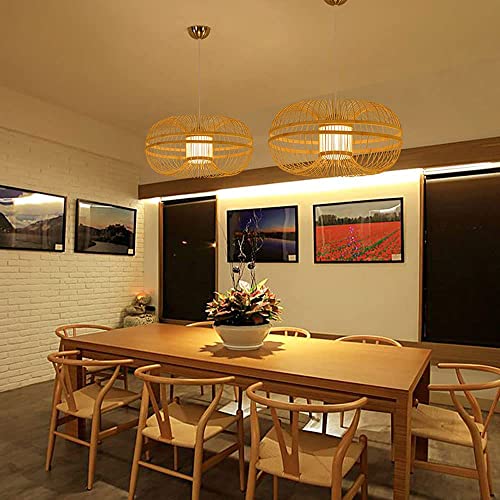 Lámparas de iluminación interior de bambú y mimbre retro E27 de pasillo 4