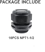 Vista 7 de Prensaestopas PENGLIN - Conector de cable de nailon NPT de 1-1/2 pulgadas, conector de cable de alivio de tensión, tuerca de bloqueo ajustable
