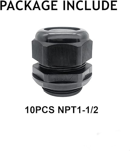 Miniatura 7 de Prensaestopas PENGLIN - Conector de cable de nailon NPT de 1-1/2 pulgadas, conector de cable de alivio de tensión, tuerca de bloqueo ajustable