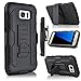 Galaxy S7 Edge Case, Jwest S7 Edge Combo Shell & Holster Case Super Slim Shell Case w/ Built-In Kickstand + Swivel Belt Clip Holster for Samsung Galaxy S7 Edge (Black/Black)