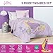 Jay Franco Kids Comforter Set Includes Sheets and Pillow Covers - Soft and Cozy Bed Set for Stylish Room Decor, Purple - Disney Princess Rapunzel, 5 Piece Twin Size Bedding