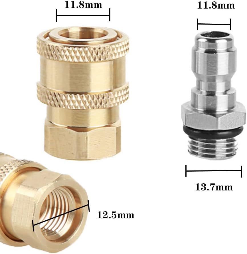 Pireunthera 2 Pcs/Set Quick Connector Pressure Washer Fittings M14 Female Thread Tap Connector