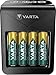 Produktbild VARTA Akku Ladegerät inkl. 4X AA 2100mAh Akku, Batterieladegerät für AA/AAA/9V & USB Geräte, Power on Demand LCD Charger+, Einzelschachtladung [Exklusiv bei Amazon]