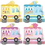 Naozinebi 48 Pcs Ice Cream Truck Paper Plates Ice Cream Birthday Decorations Summer Party Disposable Paper Dessert Plates for Pastel Decor Birthday Baby Shower Party Supplies Favors