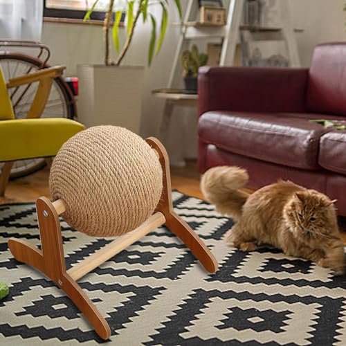 Generic Arranhador de gato, cama de papelão com brinquedo de bola e design de texturas de arranhões