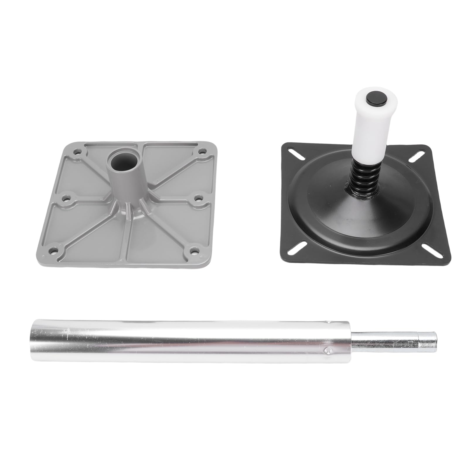 Tbest Kit de Montage de Siège sur Pied de Bateau en Alliage D'aluminium Robuste, Plaque de Base Marine de 7x7 Pouces avec Prise de Poteau à 3/4 Broches, 13 de Haut pour Bateaux