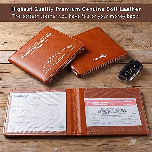 CANOPUS Car Registration and Insurance Holder with Magnetic Closure, Car Document Holder, Vehicle Glove Box Organizer, Wallet for Auto, Motorcycle, Truck and More, 1 Pack with EZ Pass Strip, Car - Thumbnail 2