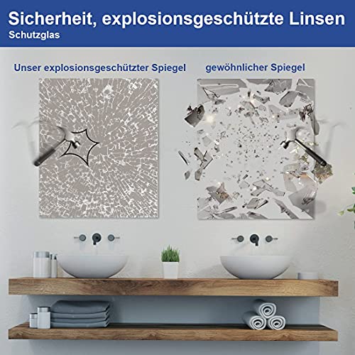 Meykoers Badkamerspiegel met plank wandspiegel met plank 80x60cm badkamerspiegel badkamerspiegel - Image 5