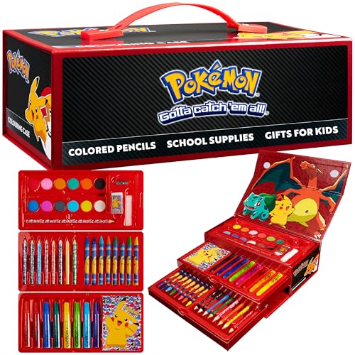 Pokemon Pasta Tintas para crianças com cera e lápis de cor 40 peças