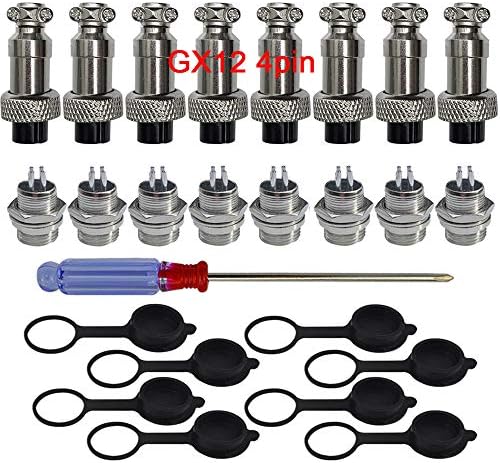 6 Connettori GX16-5 Pin Per Aviazione - Set Maschio/Femmina Con Gomma Protettiva E Cacciavite