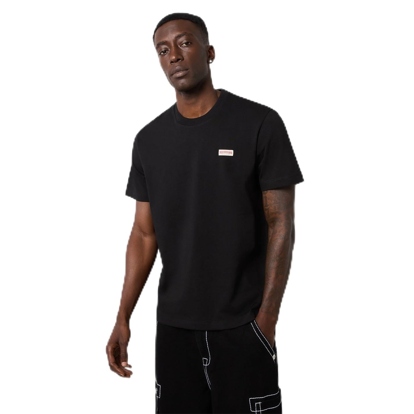 True Religion Men's Black Regular Fit Logo T-Shirt in Size XL, Sports Direct