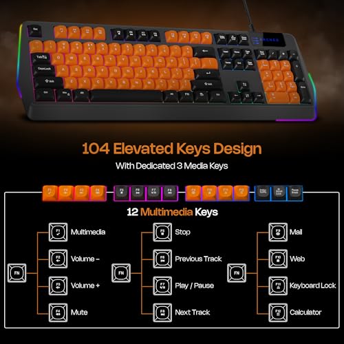 Archer Tech Lab G200 Wired RGB Gaming Keyboard and Mouse Combo with 104 Keys, 19 Anti-Ghosting, RGB Modes,7200 DPI Mouse,13 Lighting Modes, Durable... - Image 6