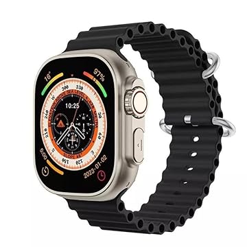 Smartwatch Ultra, Tela AMOLED, GPS/4G, 64GB, Pulseira 49mm, Resistente à Água, Prata (Preto)