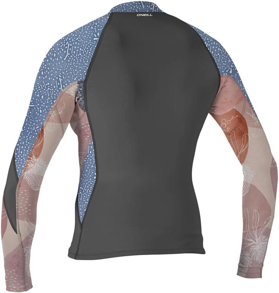 Women's Bahia 1/.5mm Full Zip Wetsuit Jacket, Graphite/Desert Bloom/Drift Blue, 12