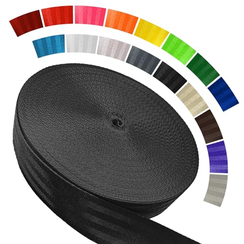 Image of Polyester Webbing Strap 16+Colors - 1 inch&1.5 inch&1.9 inch - 16.5 25 33 55 Yards Heavy Duty Webbing Roll, Flat Webbing Strap for Indoor&Outdoor Gear, Climbing, DIY Crafting, Repairing