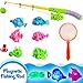 Liberty Imports Magnetic Light Up Kids Fishing Pole Bath Toy Set - Rod and Reel with Sea Turtle and 5 Unique Fish -Outdoor Water Toys and Fishing Game for Kids Age