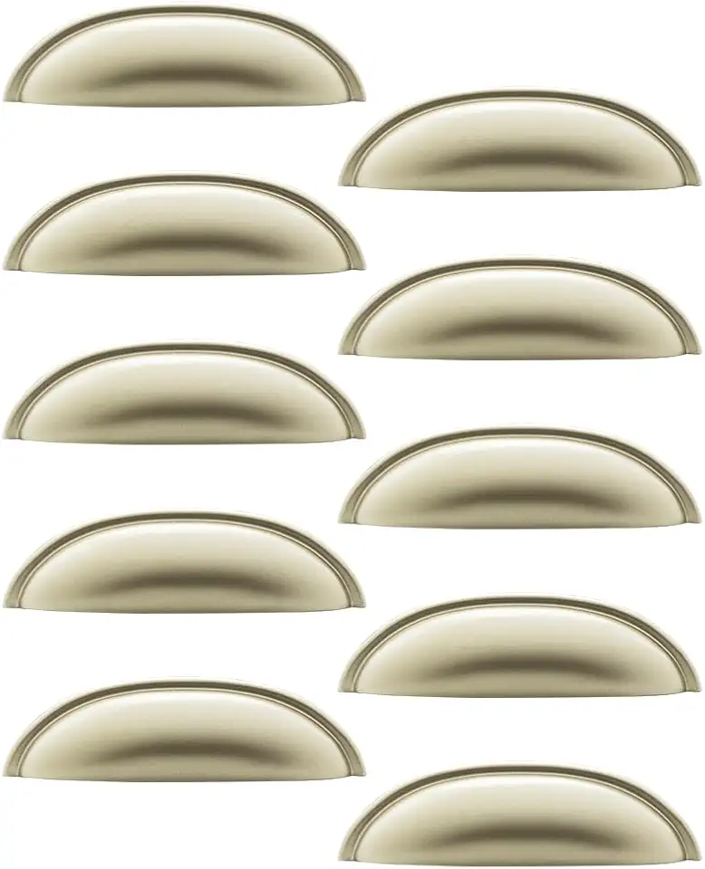 Kit 11 Puxadores Para Gaveta Móveis Armário Concha Meia Lua 64mm (Dourado Fosco)