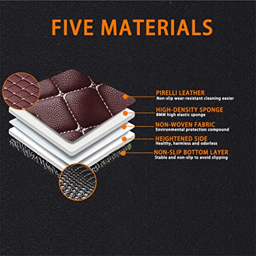 Rasiarpio Car Floor Mats Accessories For Land Cruiser 8 Seats 2010-2015 No Fire Extinguisher Full Set Protection All Weather Car Carpets Non-Slip Luxury Leather Floor Liners Coffee #TOP5