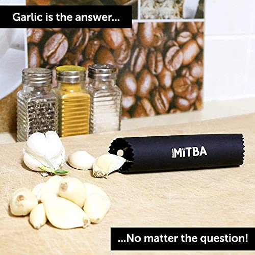 Garlic Peeler by MiTBA It's Easy and Quick to Peel Garlic cloves Silicone Tube Roller Peeling Without Smell From Hands! Odor free Kitchen Tool Innovative Design with Inner Bulges.
