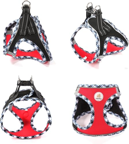 Hipubby Dog Harness Small Sized and Leash Set, No Pull Adjustable Reflective Step-in Puppy Pet Vest Harnesses for Small Medium Large Dogs and Cats - Pink, XS - Image 4
