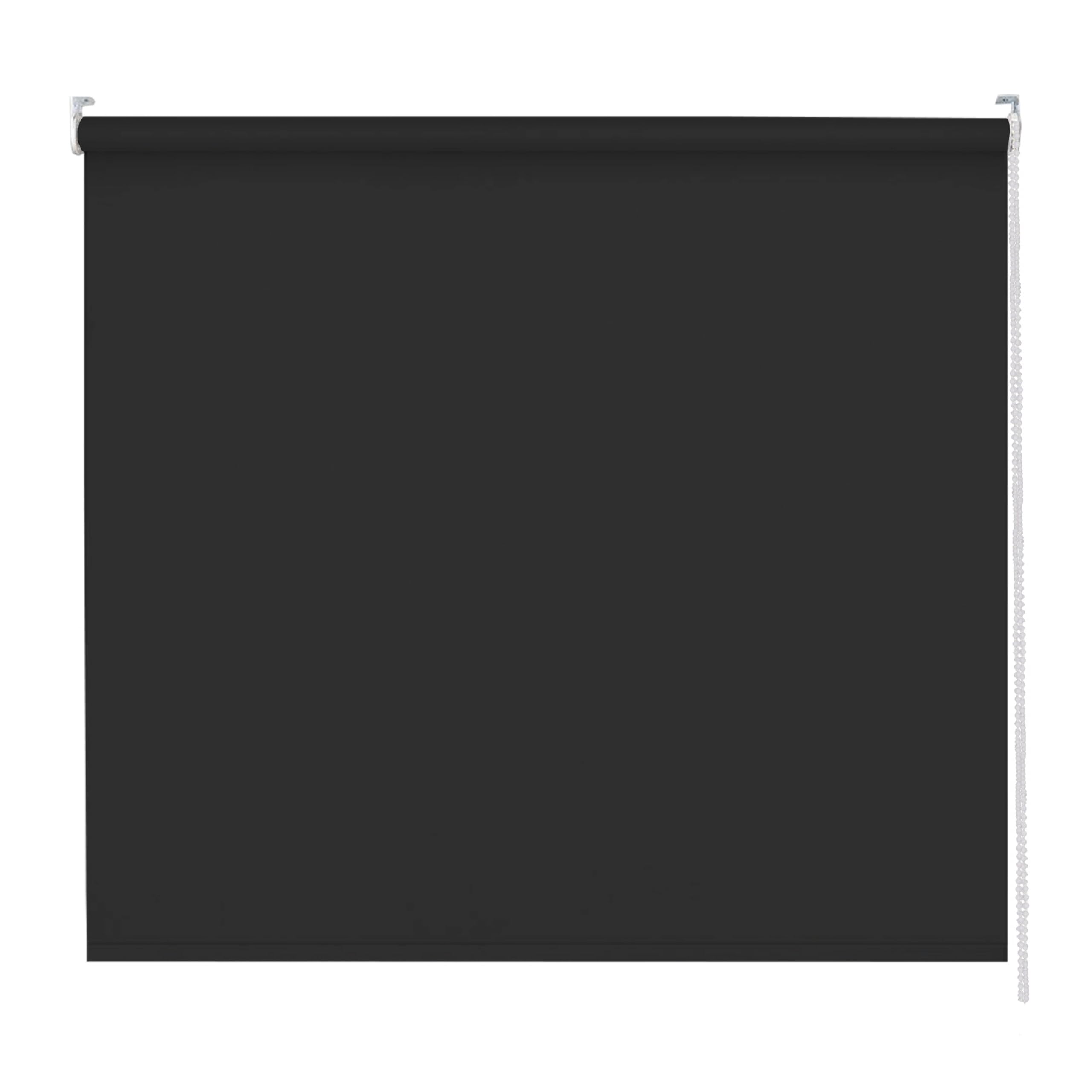 Apex Furnishings Black Blackout roller blinds for windows, Thermal Insulated UV Protection Child Safety Trimmable Easy Fit Home office Window Blinds W 114cm x L 210cm