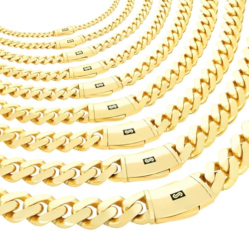 Nuragold 10k Real Yellow Gold Royal Monaco Miami Cuban Link Necklace 16