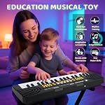 37 Key Upgraded Piano Clavier Jouet pour Enfants avec Microphone Noir, Portable, Électrique, Jouets d'instruments de musique, pour Garçons Filles Tout-petits Âge 3-7, Cadeaux de Noël