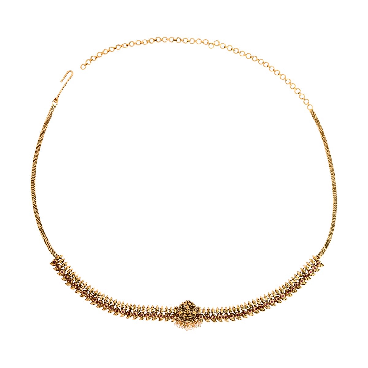 kushal's Fashion Jewellery Ruby Gold Plated Antique Kamarbandh Waist Belt for Women | Adjustable Chain | Bridal, Bridesmaid & Occasion Wear - 458437-picture-37
