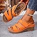 Wedge Sandals for Women Orange 10 - Open Toe Dressy Slippers Non Slip Flat Sandals Comfortable Fashion Slip on Shoes Summer Vacation Beach Walking Slipper 2026