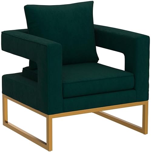 Miniatura 4 de Roundhill Furniture Lenola - Silla tapizada con brazos, color verde, 27.5 pulgadas de profundidad x 29.75 pulgadas de ancho x 34.5 pulgadas de alto