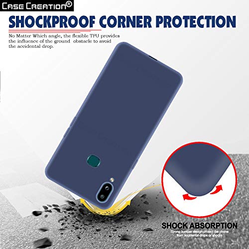 Image of Case Creation Luxurious OG Series for Samsung Galaxy A10s Case Cover,Anti-Dirty Slim Case Frosted Matte Cute Candy TPU Raised Bezel (Splash of Color) Back Cover for Samsung A10s -Navy Blue