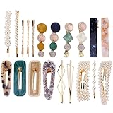 VINTORKY 20個ビーズヘアクリップ 美しい装飾 パール風 ヘアピン 女性 女の子用 日常使い パーティー 髪留め