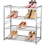 【MONTAJE RÁPIDO Y FÁCIL】 Organizador de zapatos de pie libre. Fácil configuración del artículo con la herramienta proporcionada y las instrucciones de instalación. Una vez ensamblado, el estante de almacenamiento de zapatos es resistente y no se tambalea.