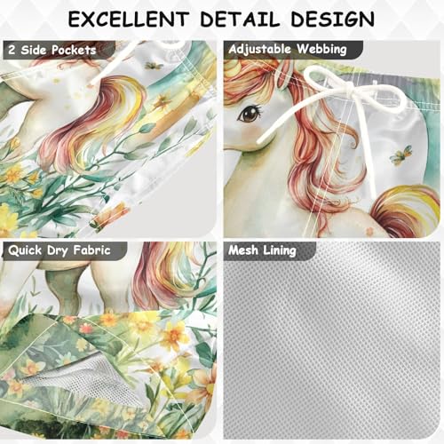 Pigsaly Boys Swim Trunks Little Unicorn Boys Board Shorts Swimsuit Swimwear Summer Bathing Suit 2T3