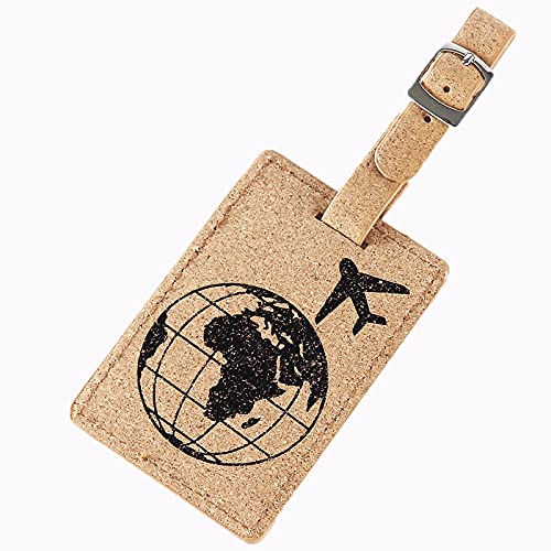 Gepäckanhänger mit Holzmaserung, Katzenkoffer, Anhänger mit Privatsphäre, Namensschild, ID-Karte, PU-Leder, Gepäckanhänger für Männer und Frauen, Reisegeschenk Cover