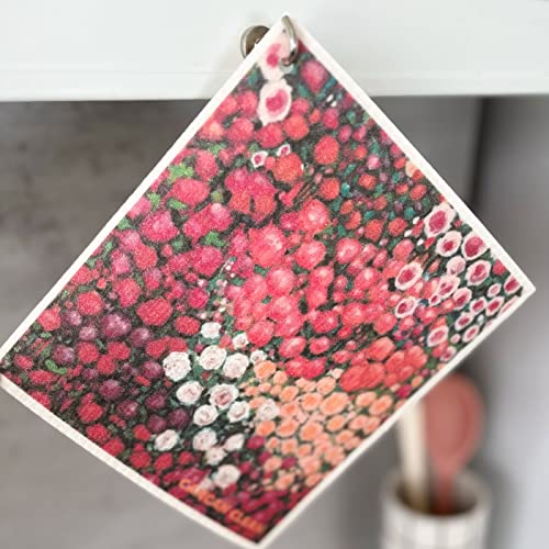 Cancan Clean Swedish Dishcloths For Kitchen With Magnetic Hook | Absorbent Washable Reusable Paper Towels Dish Cloth | Eco-Friendly Cellulose Sponge Cloths | 3 Pack (Floral Trio) #TOP4