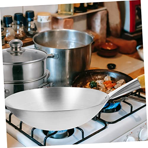 Wok de acero inoxidable con tapa y diseño simple miniatura 7