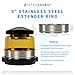 Extender Ring Compatible with NuWave Oven Pro, Pro Plus and Elite - 3 inch Stainless Steel Increases 50% Capacity of your Oven - Bundles w/Cooking & Baking Accessories by INFRAOVENS