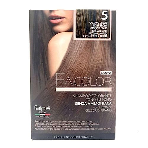 Faipa Faicolor Shampoo Colorante Tono Su Tono Senza Ammoniaca 5 Castano Chiaro