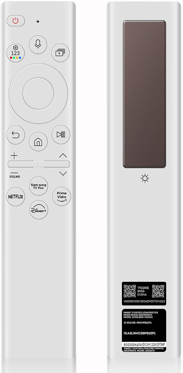 BN59-01391A Solar Frame TV Remote Replacement for Samsung Smart TV with Voice Bluetooth Rechargeable Solar Cell, Compatible with Samsung 2020 to 2025 Neo LED 4K Ultra HD TV Samsung Frame Remote