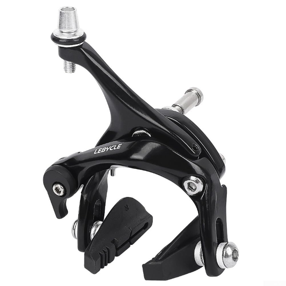 Pinza del freno per bici da strada, pinza freno a doppio perno laterale in alluminio per ruota anteriore e posteriore 700C (clip posteriore nera)
